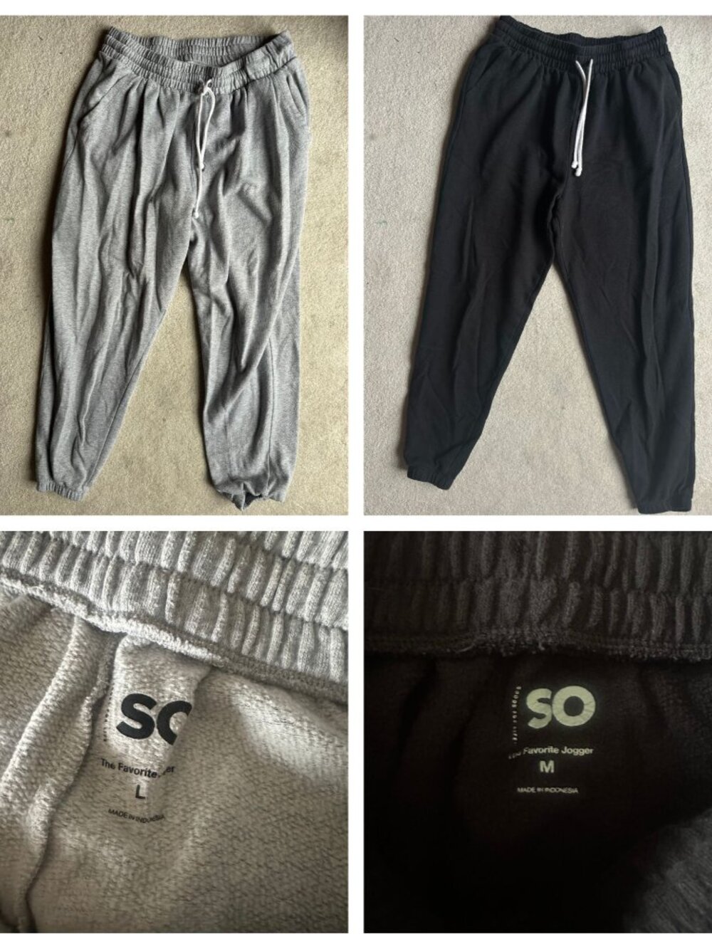 2 ladies So brand sweatpants gray and black Medium